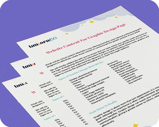 Website Content for Graphic Design Page